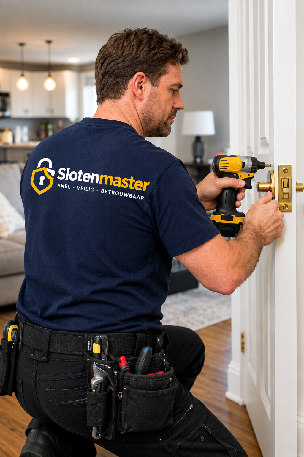 Slotenmaster monteur bezig met een slot